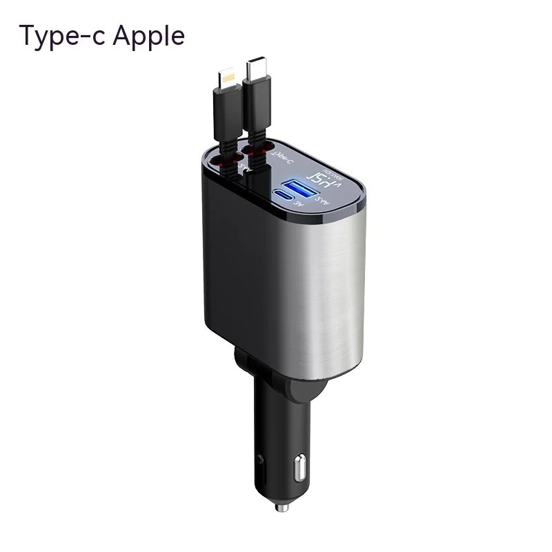 Car Charger 100W Super Fast Charging Car Cigarette Lighter USB-C Adapter